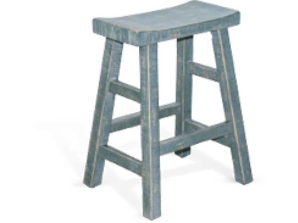 Sea Grass 24"H Saddle Seat Stool Wood Seat - main image