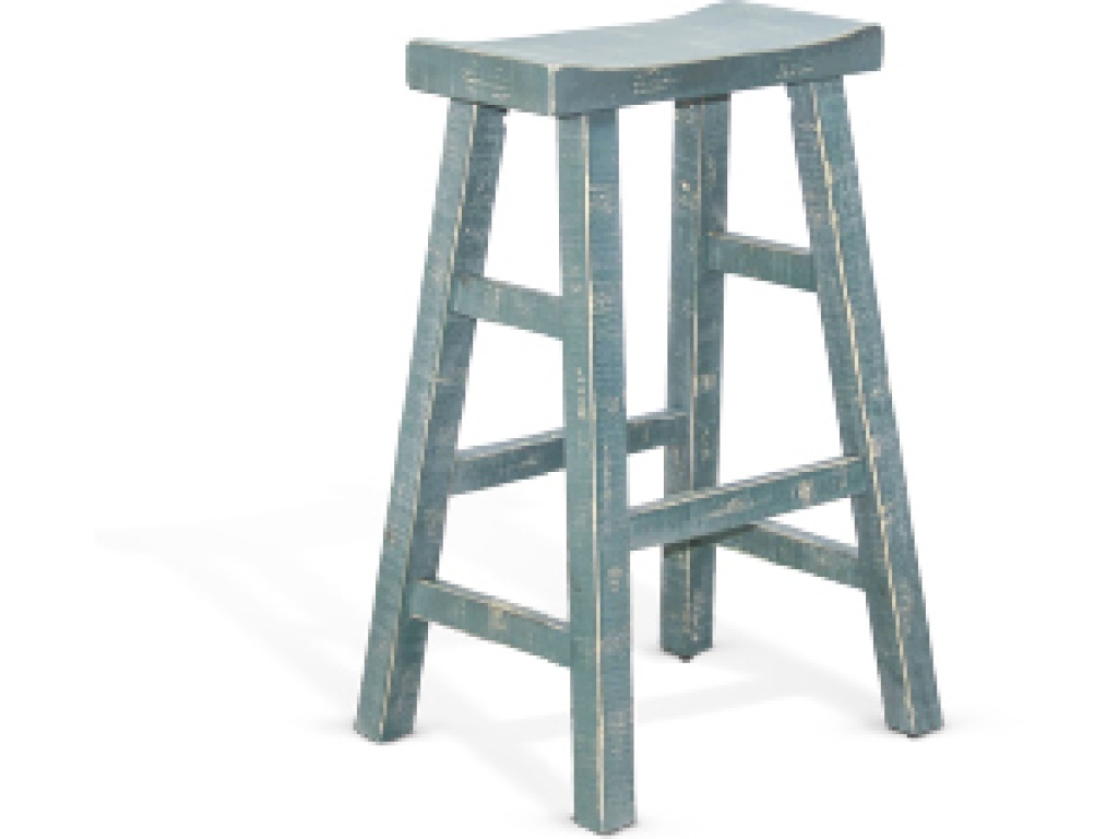 Sea Grass 30"H Saddle Seat Stool Wood Seat - main image