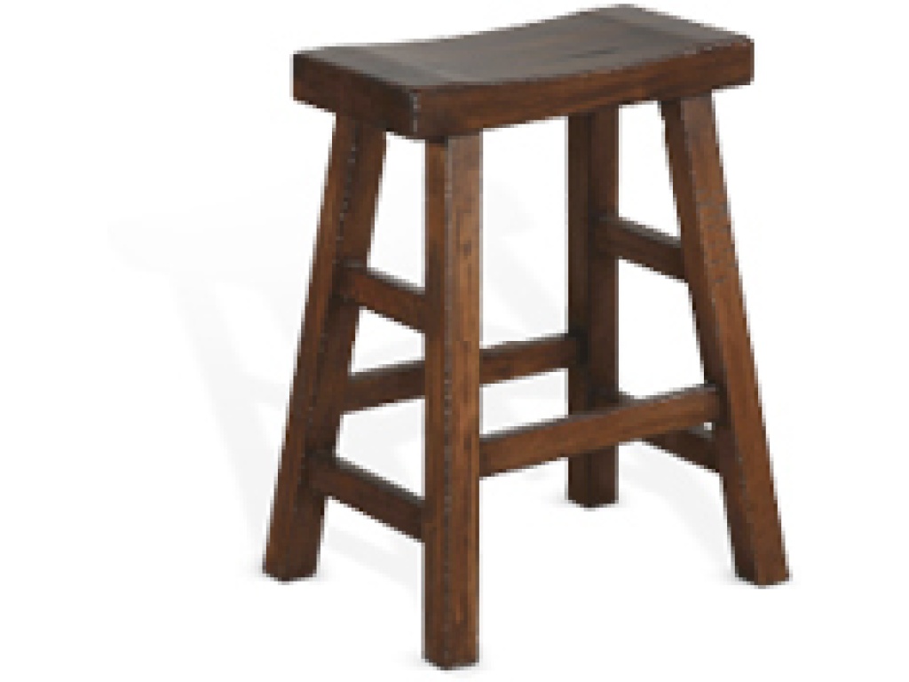 24"H Tuscany Saddle Seat Stool, Wood Seat - main image