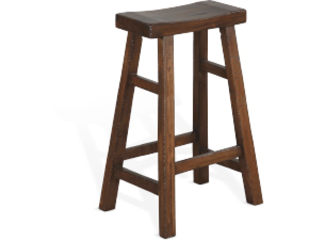 30"H Tuscany Saddle Seat Stool, Wood Seat - main image