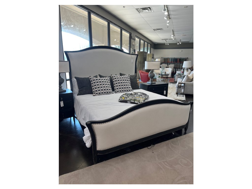 Complete Wood and Fabric King Bed - main image