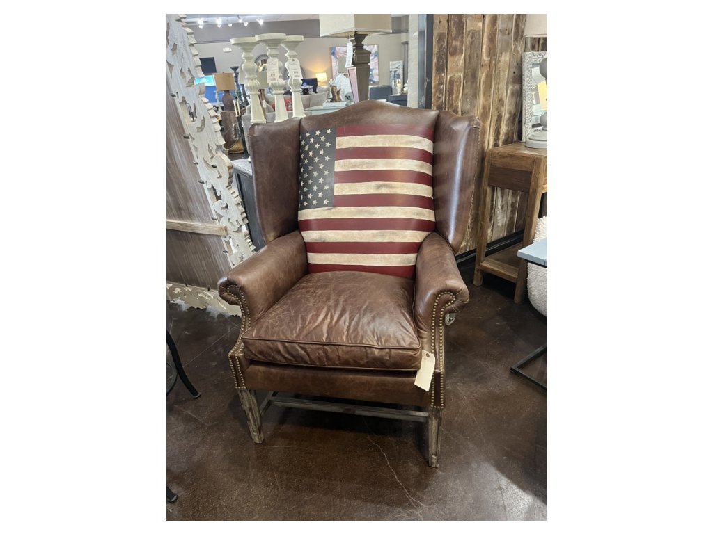 Hand Painted Leather Chair - main image