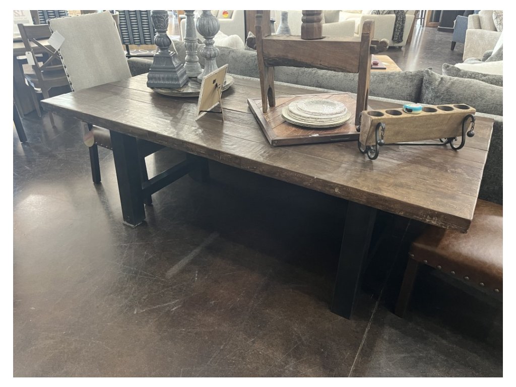 Reclaimed Factory Floor Dining Table - main image