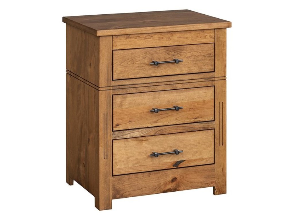 Country Value Woodworks Signature 3-Drawer Nightstand with Slide Top, primary thumbnail