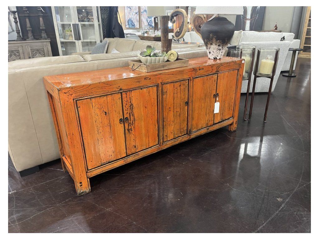 5 Door Orange Lacquer Sideboard - main image