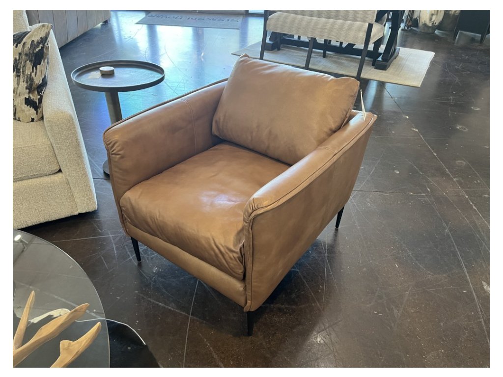 Brown Leather Modern Chair - main image