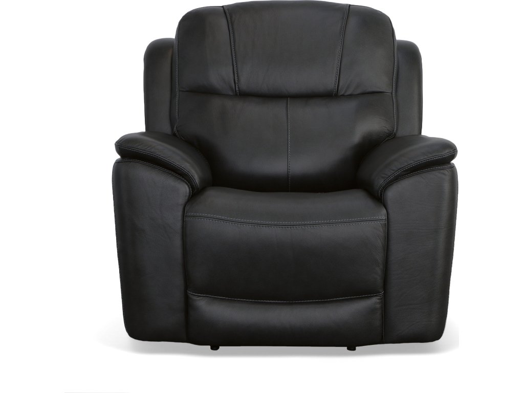 Crew Raven Leather Power Recliner with Power Headrest & Lumbar - image 2