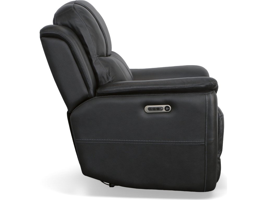 Crew Raven Leather Power Recliner with Power Headrest & Lumbar - image 3