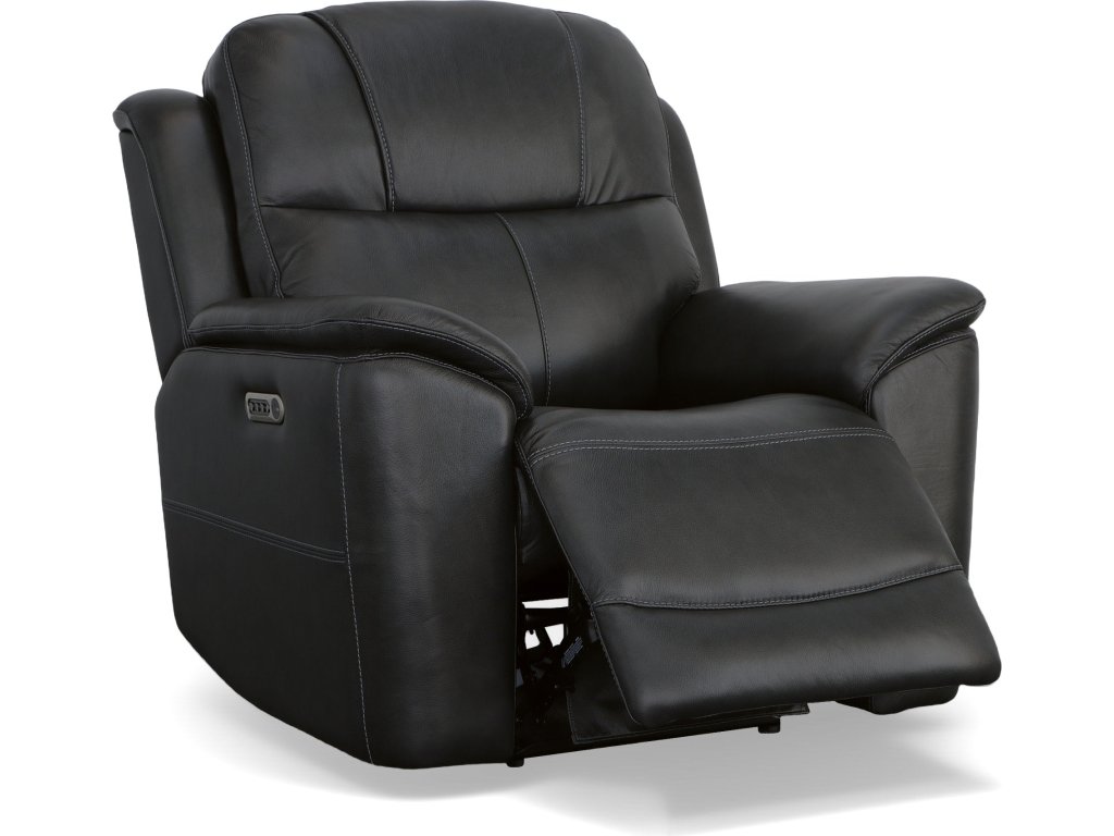 Crew Raven Leather Power Recliner with Power Headrest & Lumbar - image 6