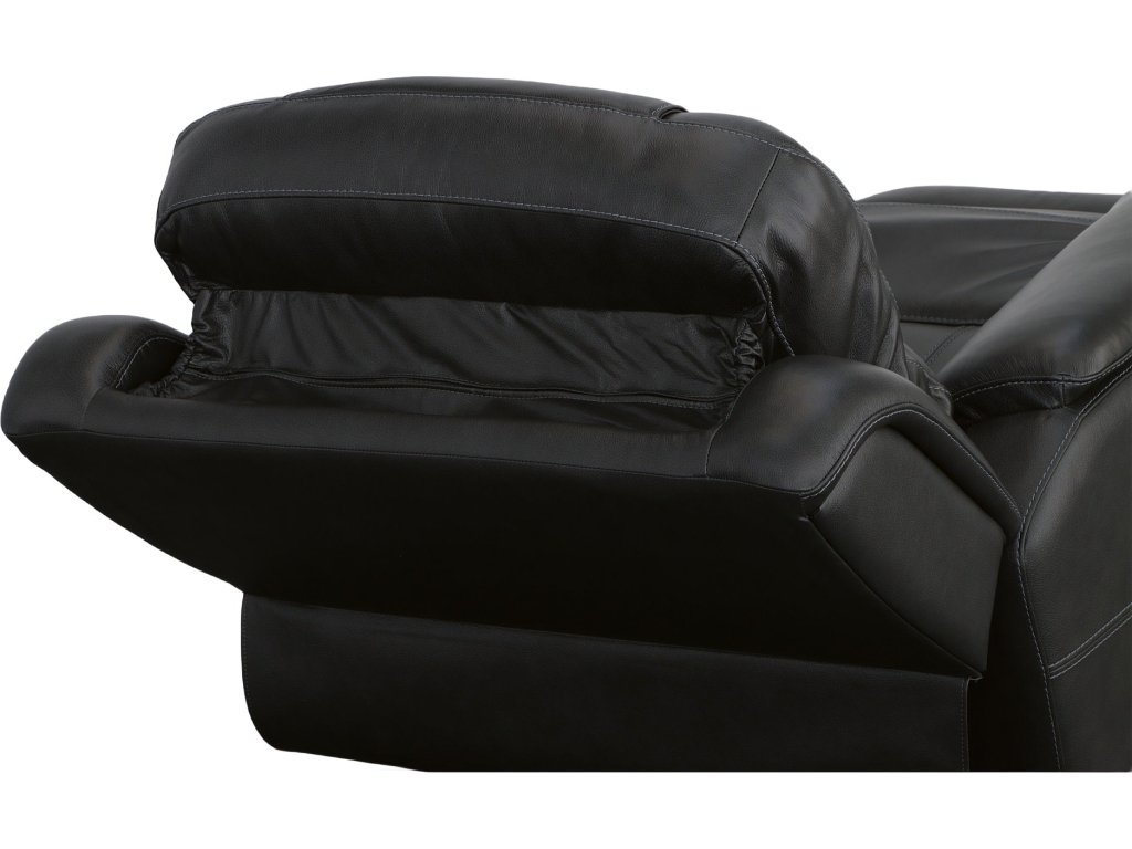 Crew Raven Leather Power Recliner with Power Headrest & Lumbar - image 8
