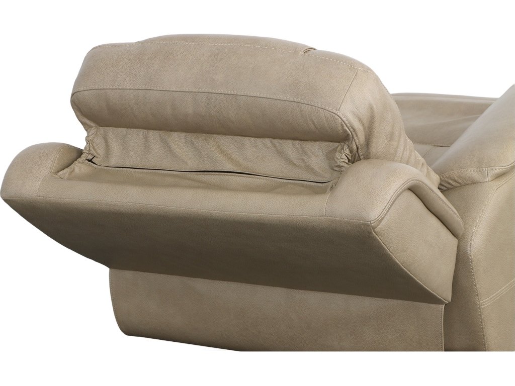 Crew Pebble Leather Power Recliner with Power Headrest & Lumbar - image 9