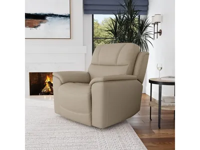 Crew Pebble Leather Power Recliner with Power Headrest & Lumbar - Alternative View