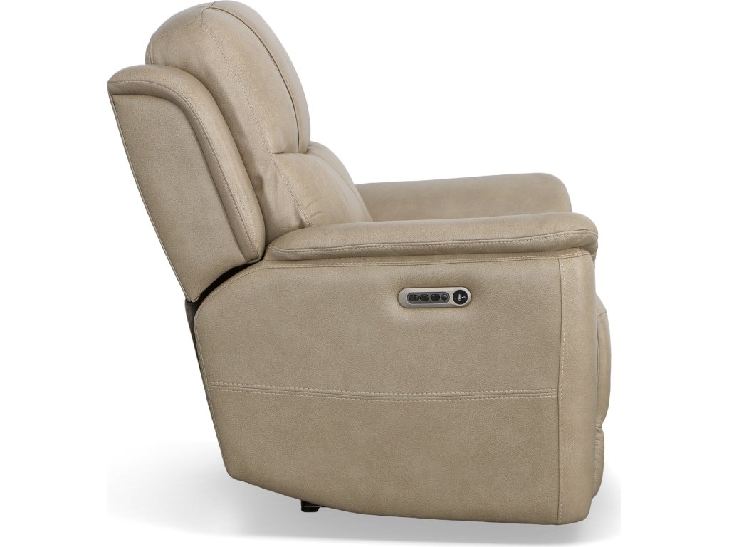 Crew Pebble Leather Power Recliner with Power Headrest & Lumbar - image 3