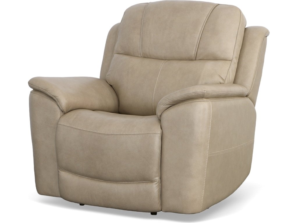 Crew Pebble Leather Power Recliner with Power Headrest & Lumbar - image 4