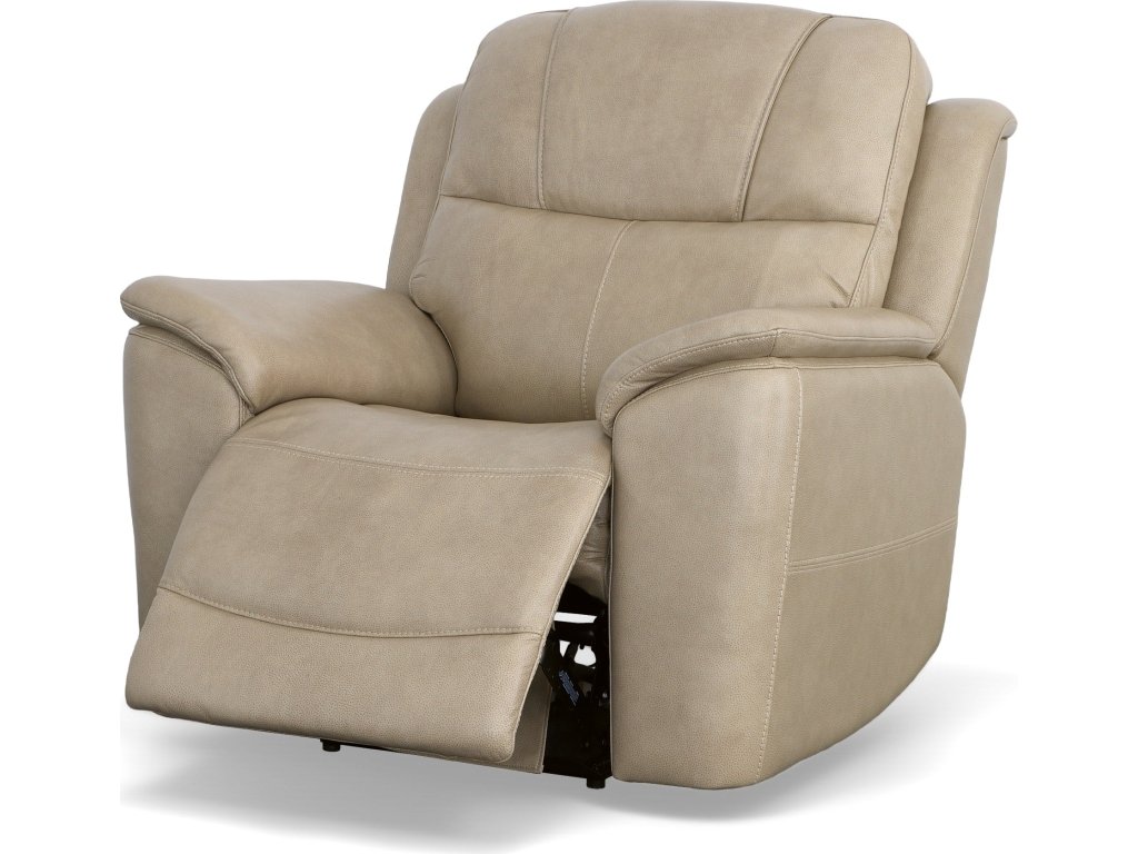 Crew Pebble Leather Power Recliner with Power Headrest & Lumbar - image 5