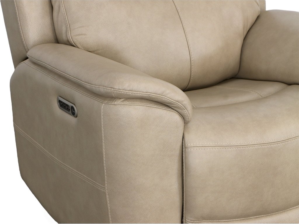 Crew Pebble Leather Power Recliner with Power Headrest & Lumbar - image 8