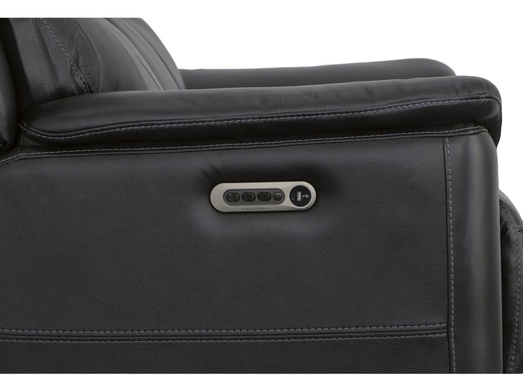 Crew Raven Leather Power Reclining Loveseat with Power Headrests & Lumbar - image 9