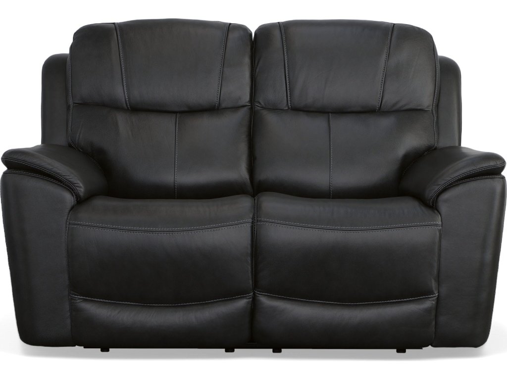 Crew Raven Leather Power Reclining Loveseat with Power Headrests & Lumbar - image 2