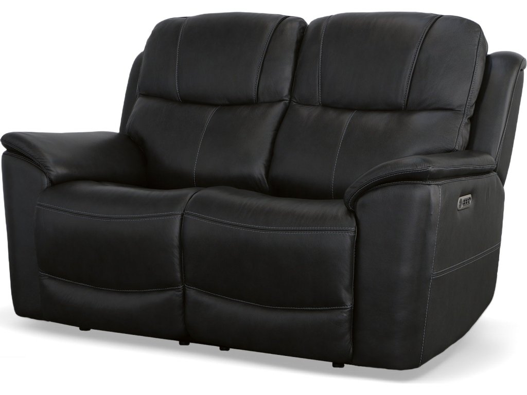 Crew Raven Leather Power Reclining Loveseat with Power Headrests & Lumbar - image 4