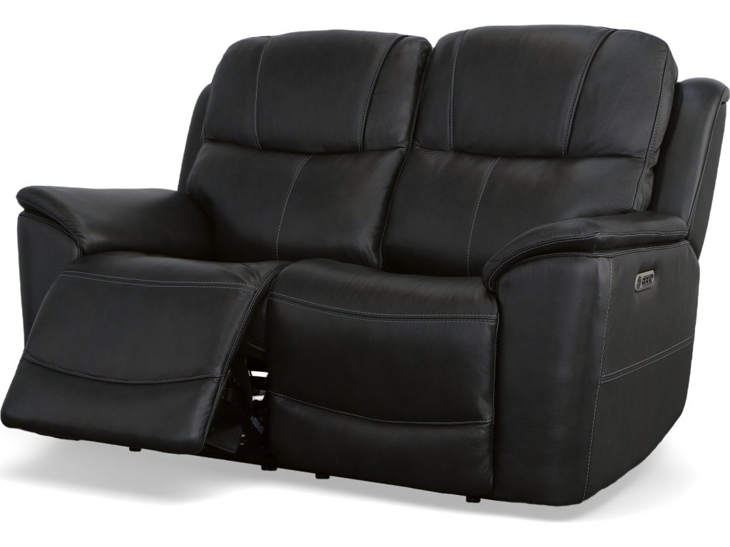Crew Raven Leather Power Reclining Loveseat with Power Headrests & Lumbar - image 6