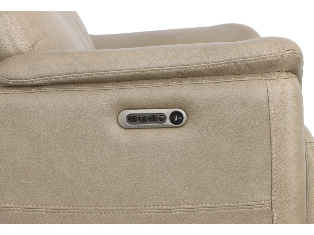 Crew Pebble Leather Power Reclining Loveseat with Power Headrests & Lumbar - image 9