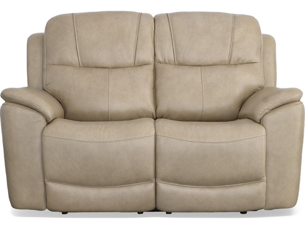 Crew Pebble Leather Power Reclining Loveseat with Power Headrests & Lumbar - image 2