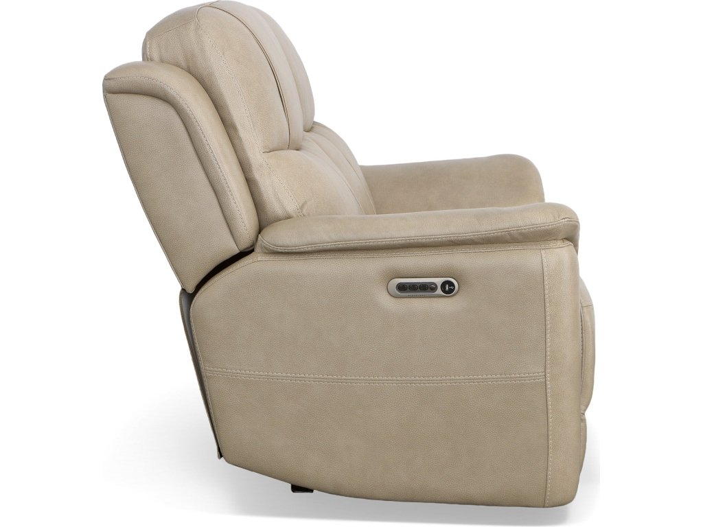 Crew Pebble Leather Power Reclining Loveseat with Power Headrests & Lumbar - image 3