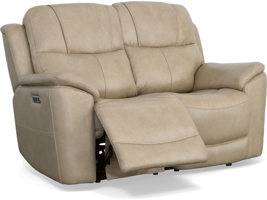 Crew Pebble Leather Power Reclining Loveseat with Power Headrests & Lumbar - image 6
