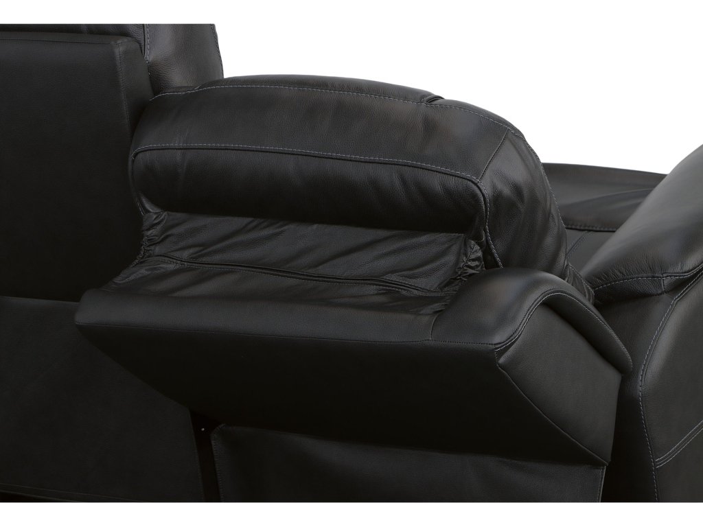 Crew Raven Leather Power Reclining Sofa with Power Headrests & Lumbar - image 9