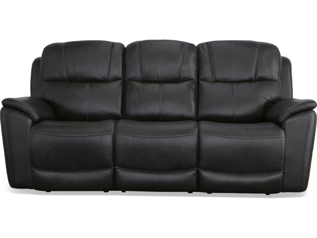 Crew Raven Leather Power Reclining Sofa with Power Headrests & Lumbar - image 2