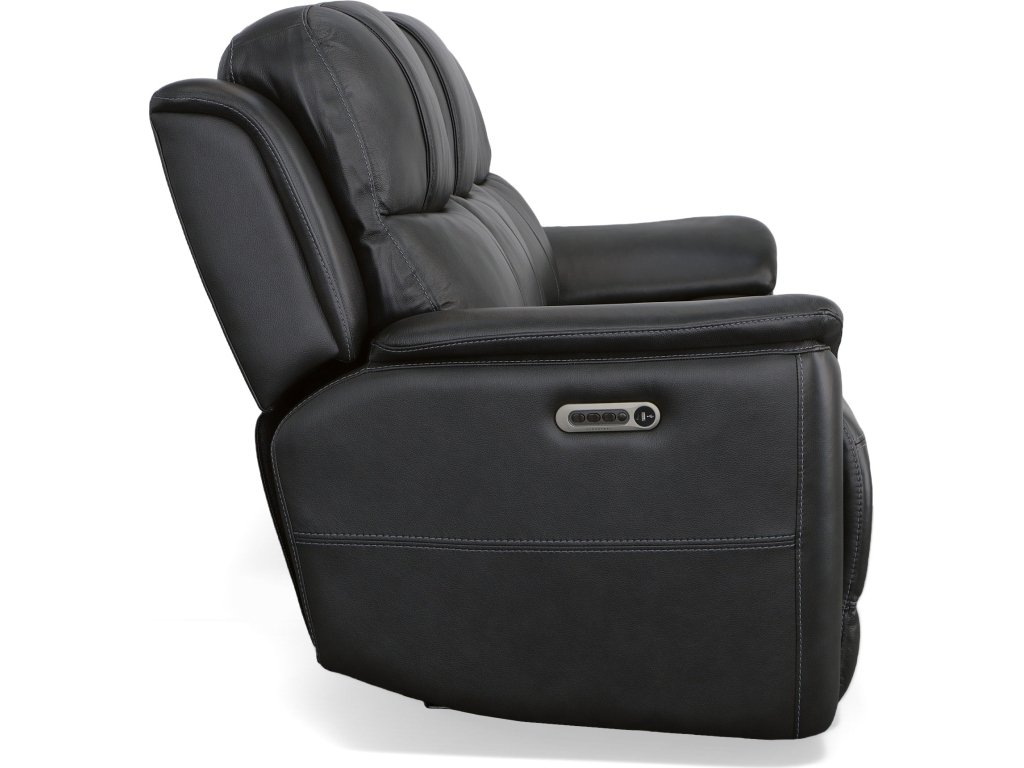 Crew Raven Leather Power Reclining Sofa with Power Headrests & Lumbar - image 3