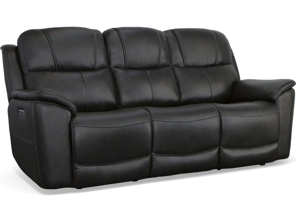 Crew Raven Leather Power Reclining Sofa with Power Headrests & Lumbar - image 4