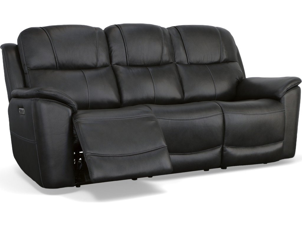 Crew Raven Leather Power Reclining Sofa with Power Headrests & Lumbar - image 5