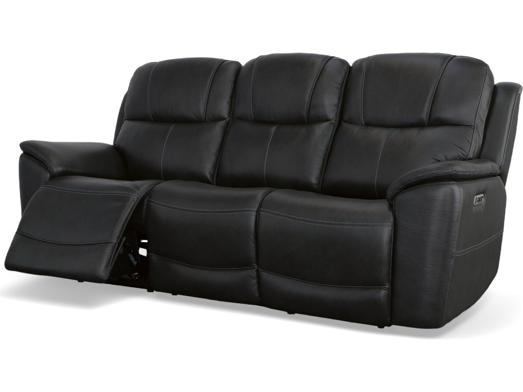 Crew Raven Leather Power Reclining Sofa with Power Headrests & Lumbar - image 6