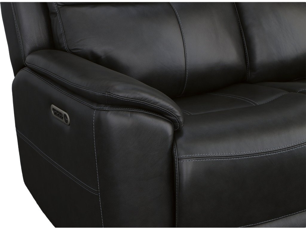 Crew Raven Leather Power Reclining Sofa with Power Headrests & Lumbar - image 7