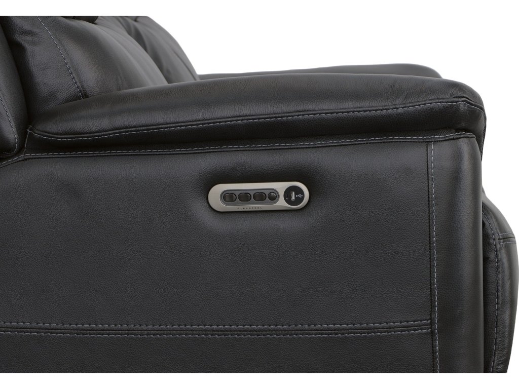 Crew Raven Leather Power Reclining Loveseat with Console, Power Headrests & Lumbar - image 8