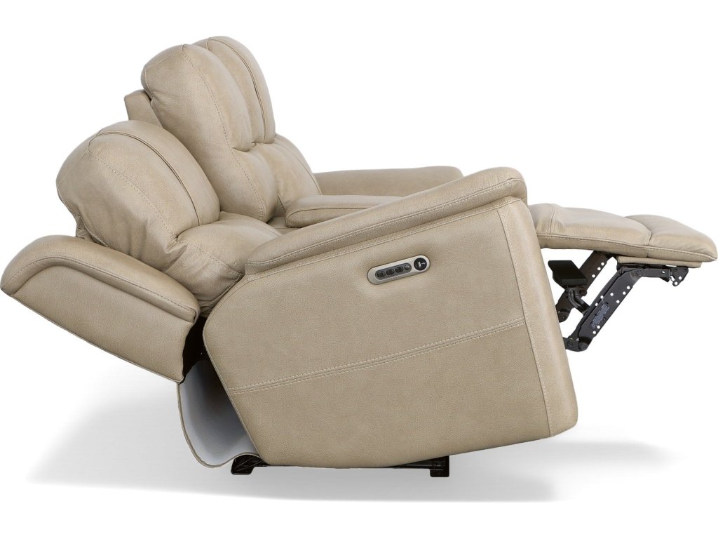 Crew Pebble Leather Power Reclining Loveseat with Console, Power Headrests & Lumbar - image 10