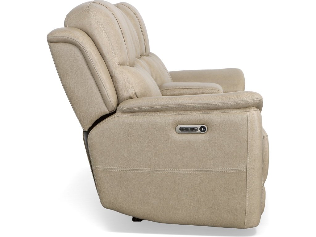Crew Pebble Leather Power Reclining Loveseat with Console, Power Headrests & Lumbar - image 3