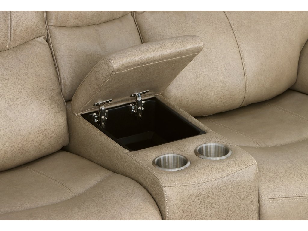 Crew Pebble Leather Power Reclining Loveseat with Console, Power Headrests & Lumbar - image 7