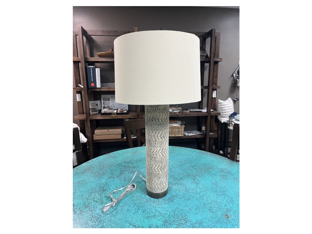 Tan Chevron Lamp - main image