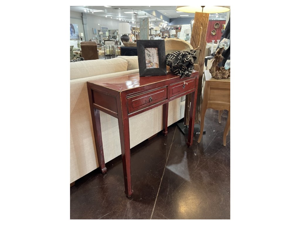 Red Laquer Small Wooden Console - main image