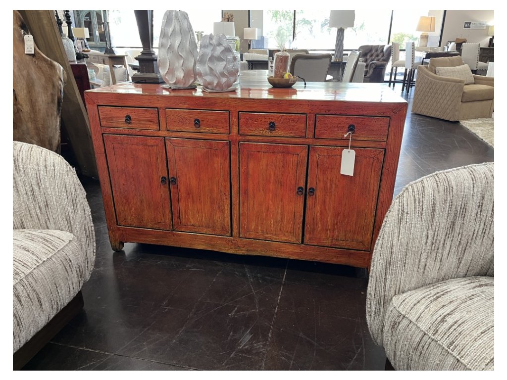 Orange Lacquer 4 Door Sideboard - main image