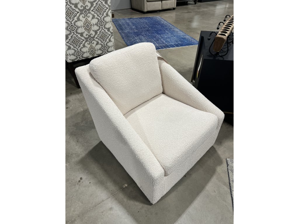 White Fabric Swivel Chair - main image