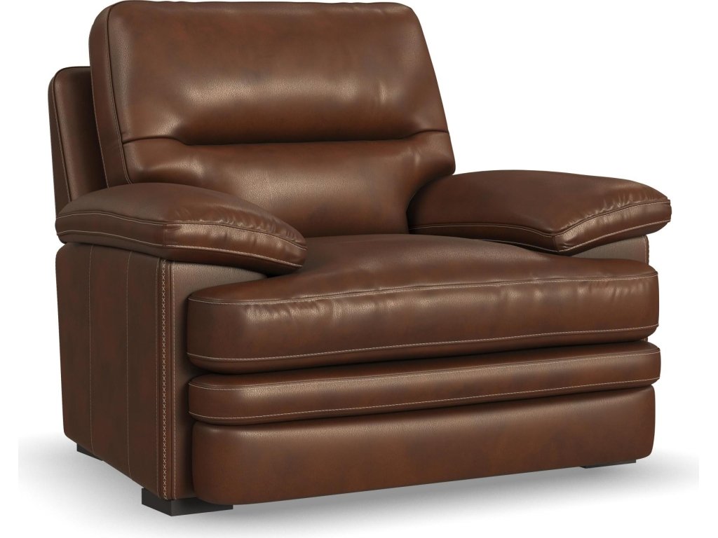 David Pecan Leather Chair - main image