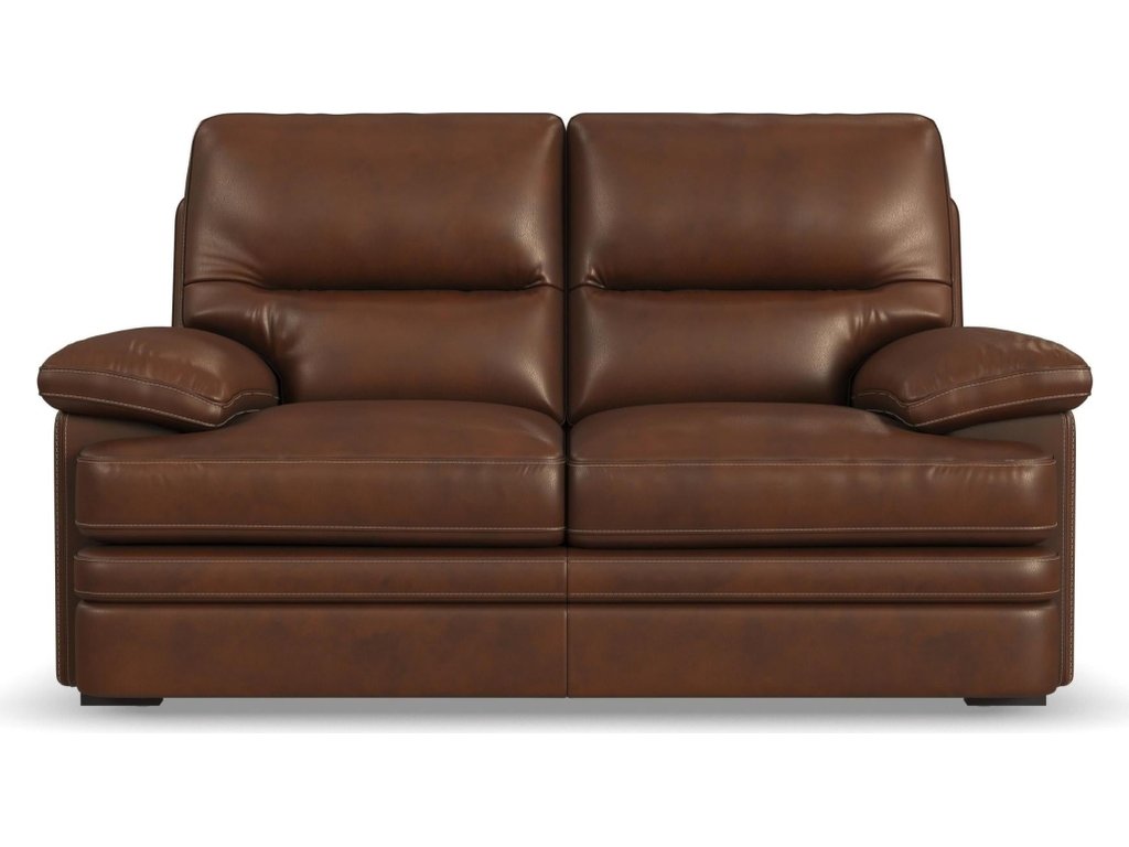 David Pecan Leather Loveseat - image 2