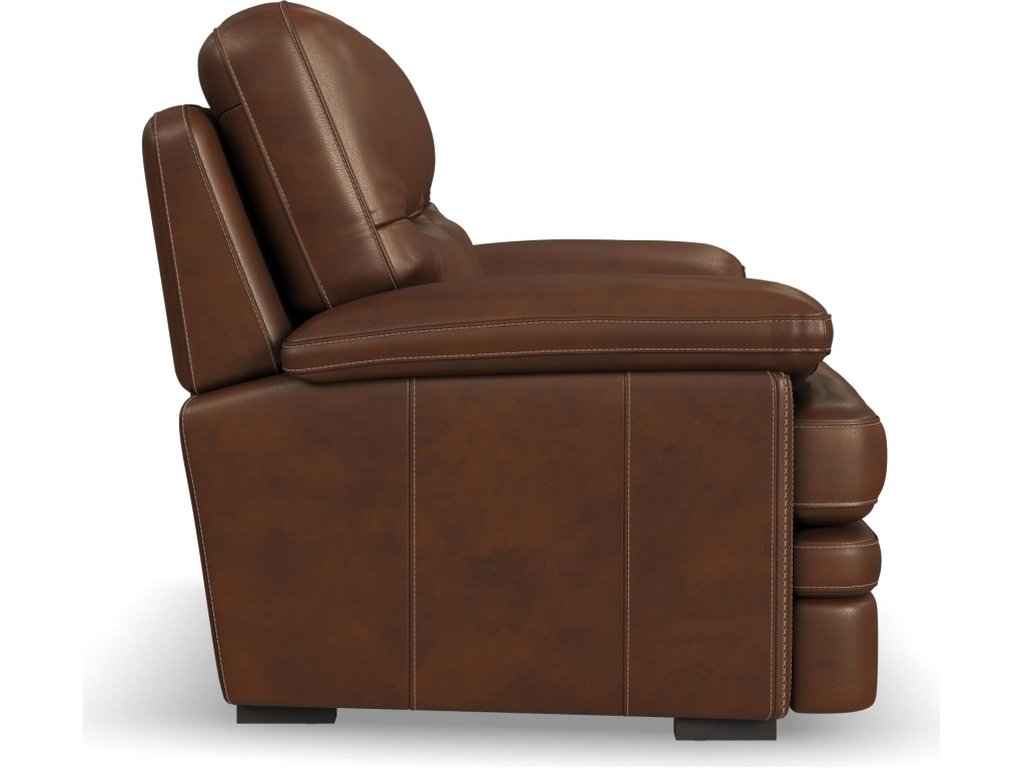 David Pecan Leather Loveseat - image 3