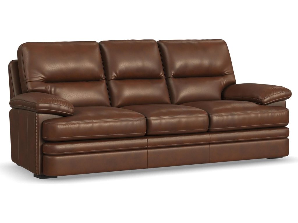 David Pecan Leather Sofa - main image