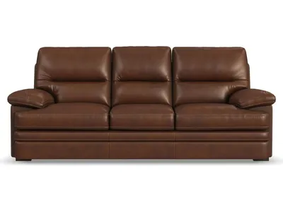 David Pecan Leather Sofa