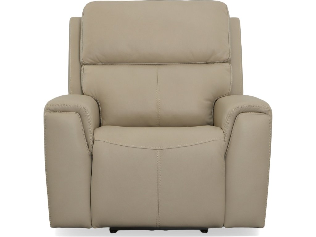 Jarvis Parchment Leather Power Recliner with Power Headrest - image 1