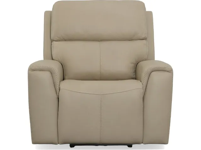 Jarvis Parchment Leather Power Recliner with Power Headrest - Alternative View